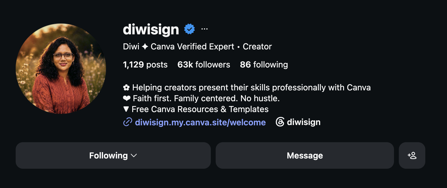 Student Diwi's Instagram growth result